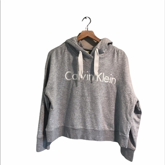 EUC Calvin Klein Performance Cropped Logo Hoodie - Picture 1 of 13
